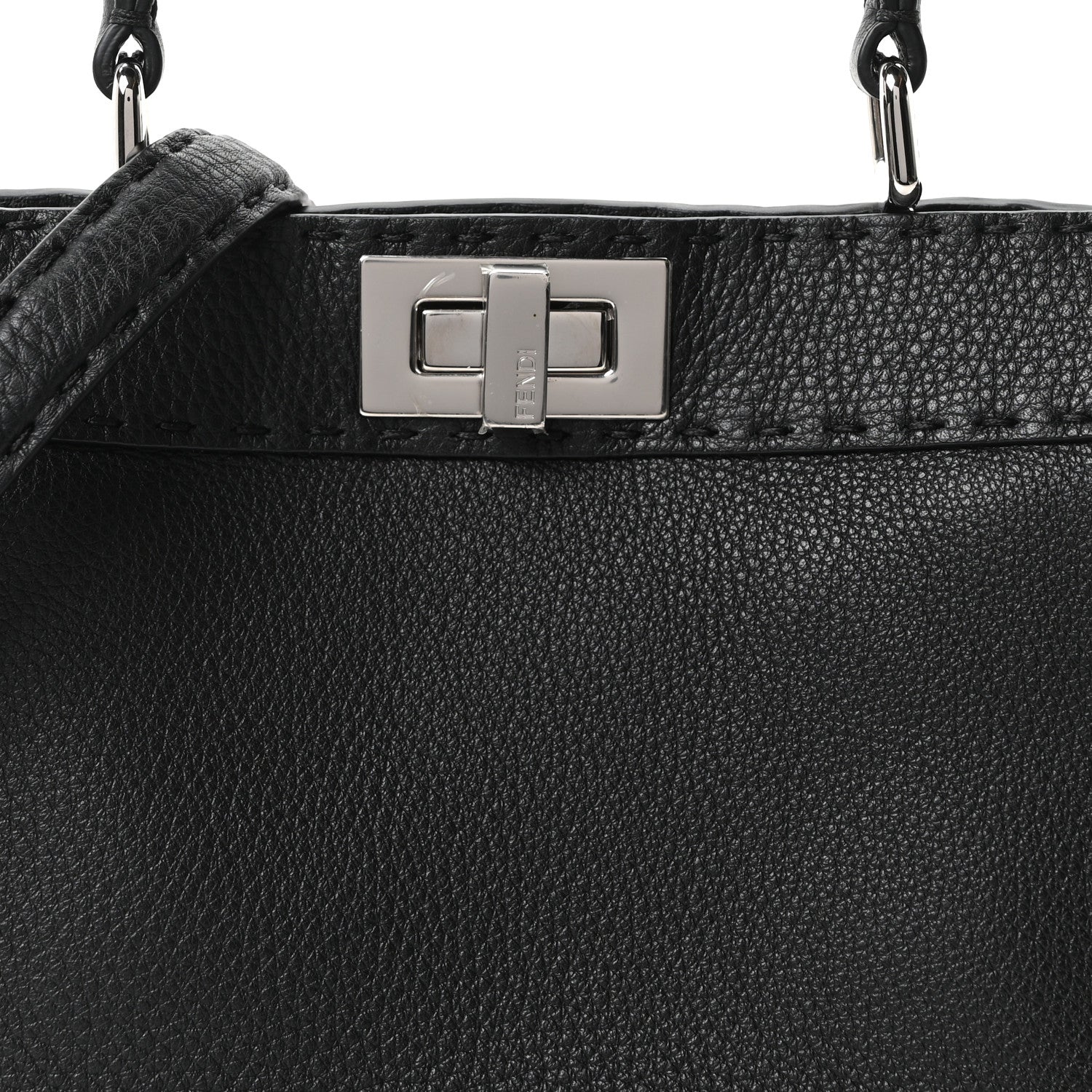 Fendi Cuoio Romano Selleria Chamois Small Peekaboo I SEE U Satchel Black Camel Sunflower 7 of 10