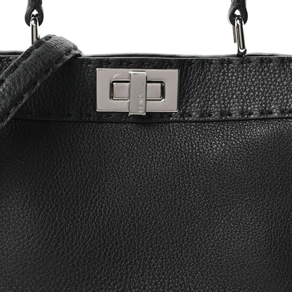 Fendi Cuoio Romano Selleria Chamois Small Peekaboo I SEE U Satchel Black Camel Sunflower 7 of 10