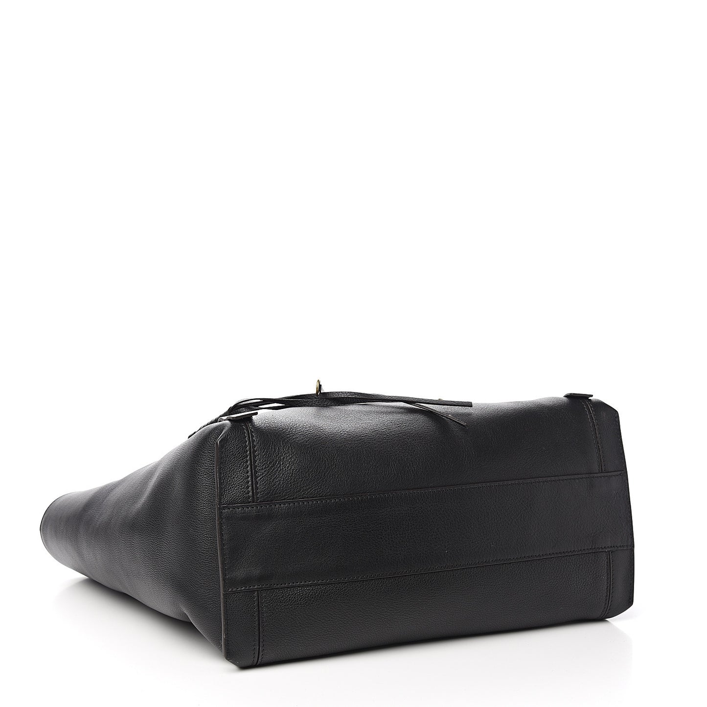 Smooth Calfskin Medium Milo Shopping Tote Black