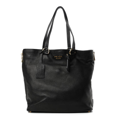 Prada Cervo Deerskin Side Zip Tote Black 1 of 9