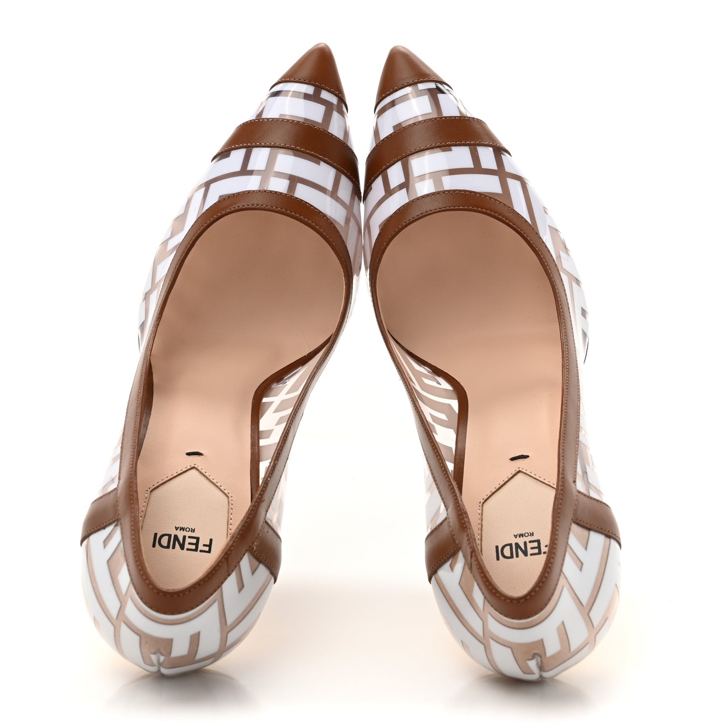 PVC Calfskin FF Colibri High-Heel Pumps 41 White Cuoio
