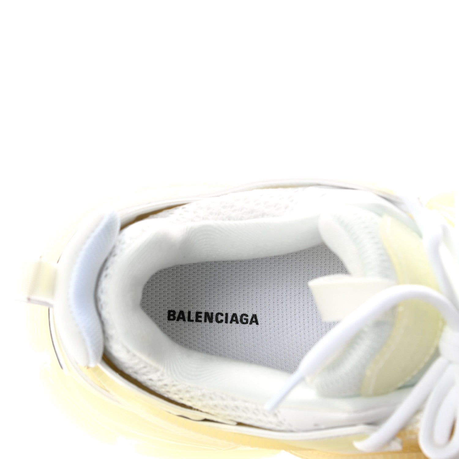 Balenciaga Rubber Mesh Fabric Clear Sole Womens Track Sneakers 37 White Transparent 7 of 8