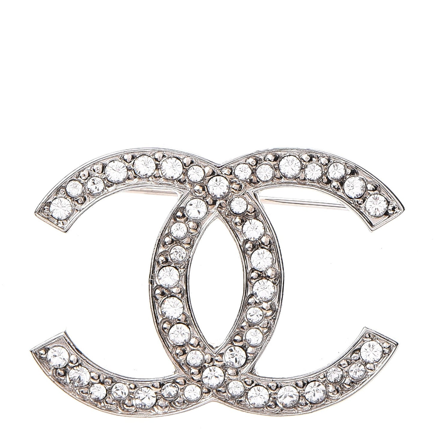 Strass Crystal CC Brooch Light Grey