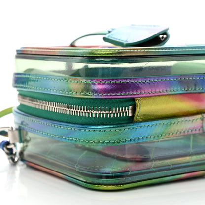 Chanel PVC Patent Calfskin Patent Lambskin Small CC Vanity Case Green 9 of 12