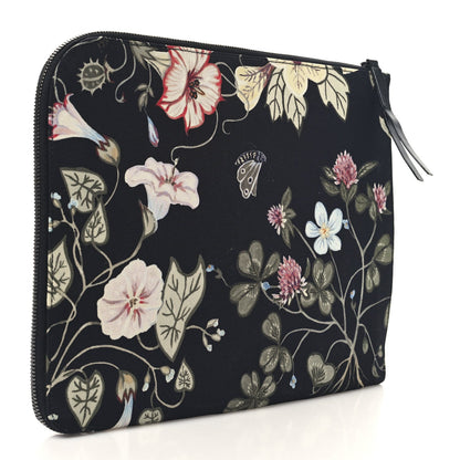 Gucci Canvas Flora Knight Travel Laptop Document Case Black 3 of 8