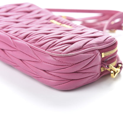 Miu Miu Nappa Matelasse Double Zip Chain Shoulder Bag Loto 7 of 9