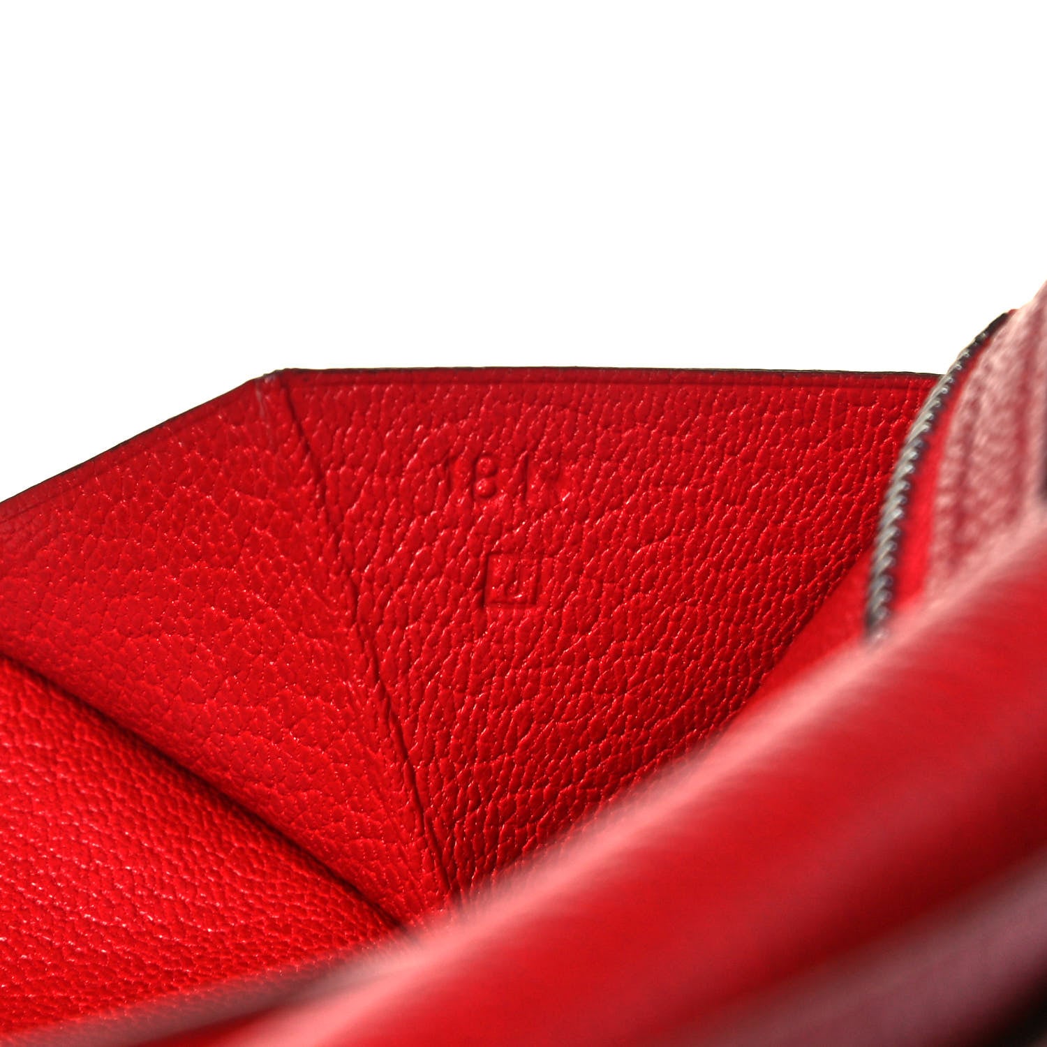 Hermes Chevre Mysore Bearn Gusset Wallet Rouge Garance 7 of 7