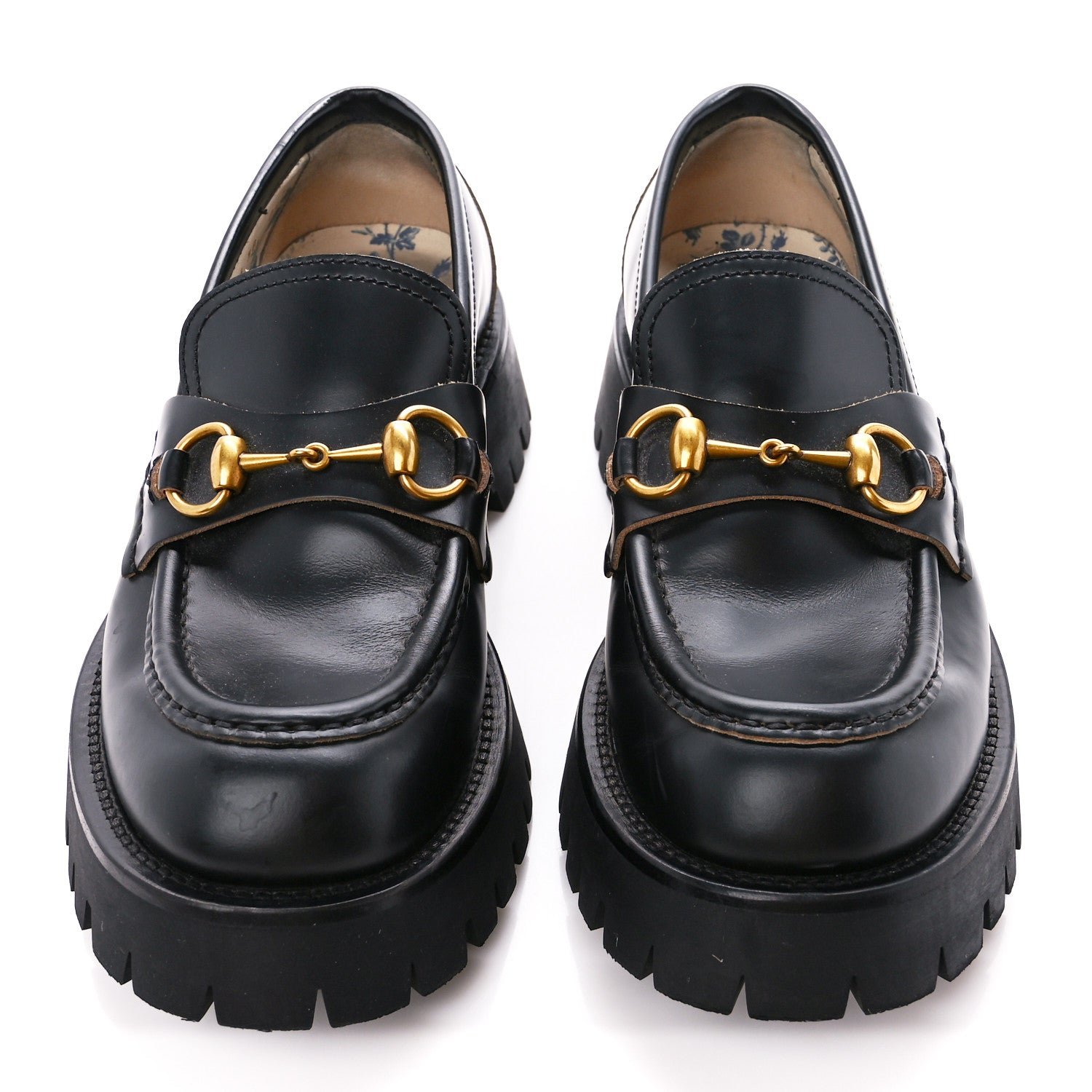 Gucci Cordovan Lux Womens Harald Horsebit 25mm Platform Loafers 38 Black 2 of 10