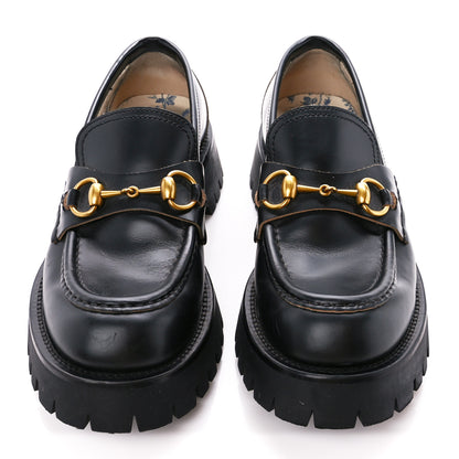 Gucci Cordovan Lux Womens Harald Horsebit 25mm Platform Loafers 38 Black 2 of 10