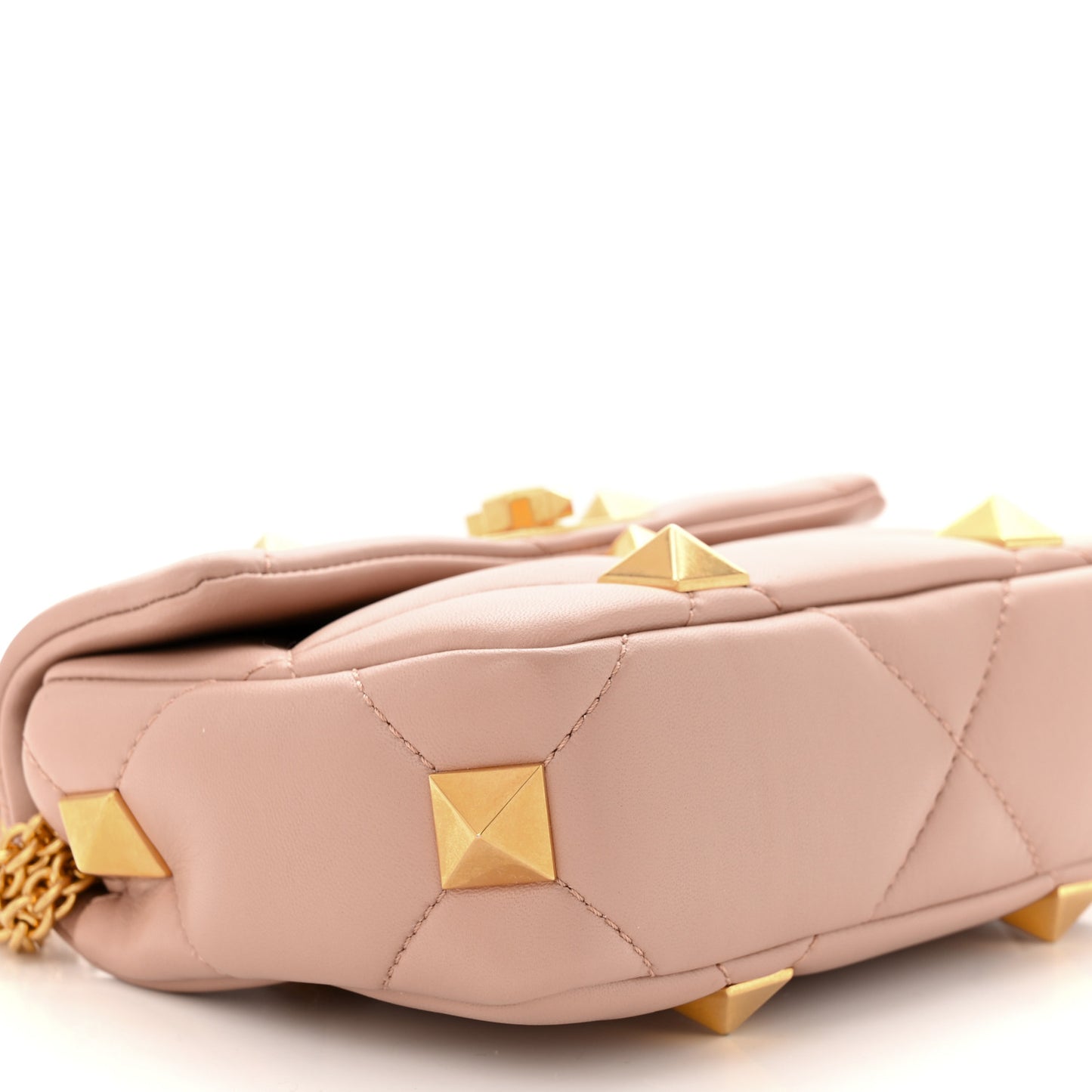 Nappa Small Roman Stud Shoulder Bag Rose Cannelle
