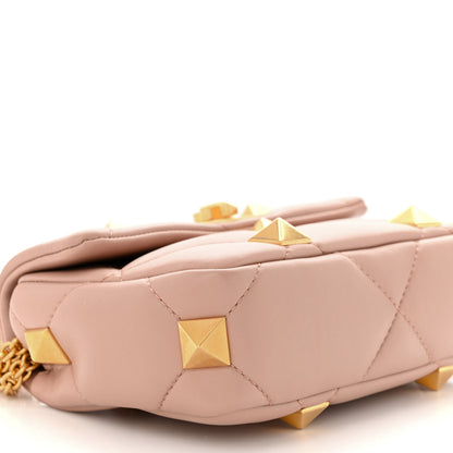 Valentino Garavani Nappa Small Roman Stud Shoulder Bag Rose Cannelle 8 of 9