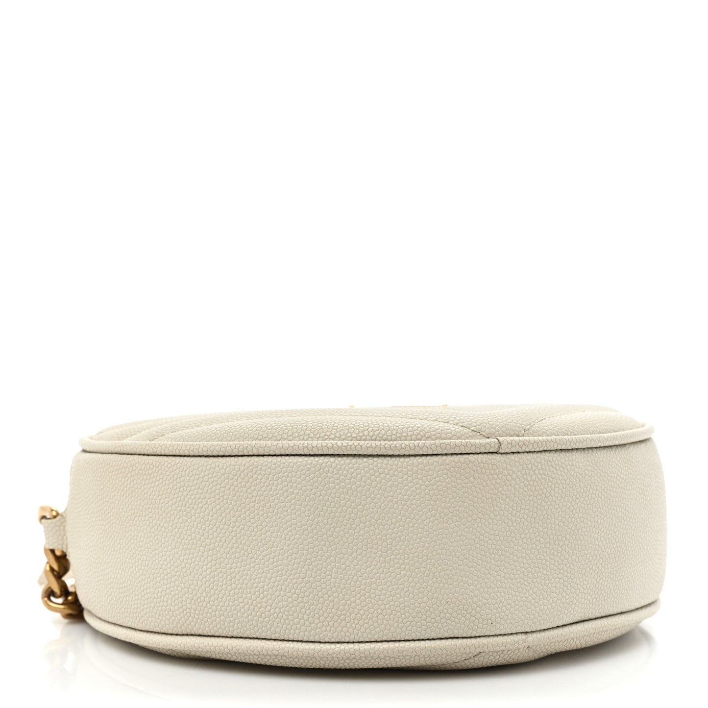 Grain De Poudre Matelasse Chevron Quilted Round Vinyle Camera Bag Crema Soft