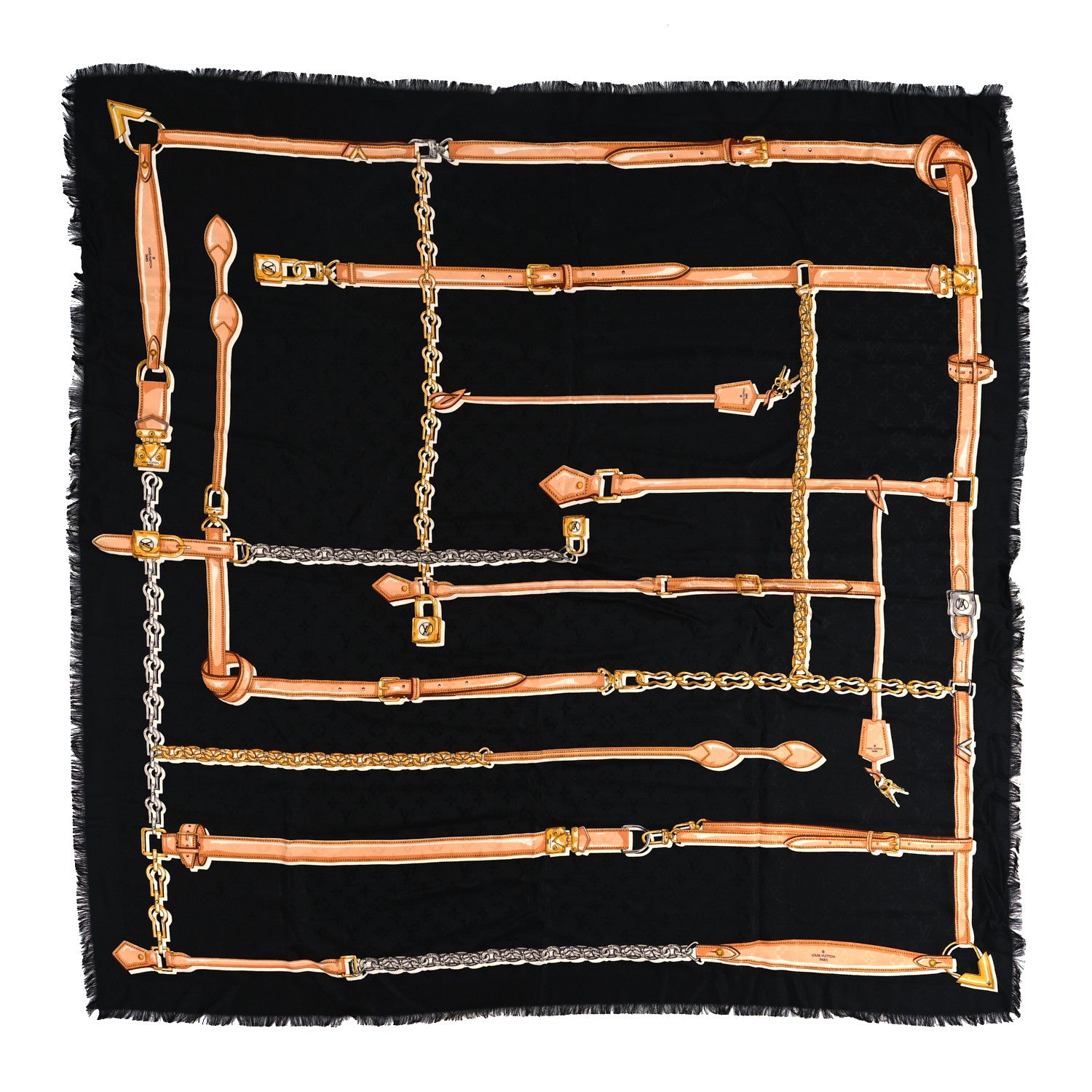 Louis Vuitton Silk Confidential Square Scarf Black 1 of 3