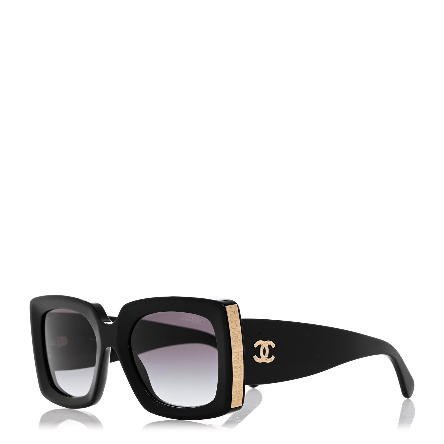 Chanel Acetate Rectangle Sunglasses 5435 Black 1 of 9