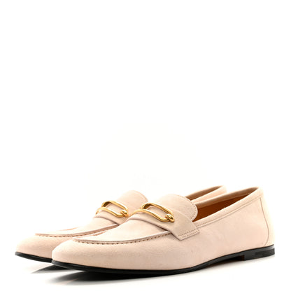 Hermes Suede Goatskin Womens Colette Loafers 41 Blanc Poros 3 of 9