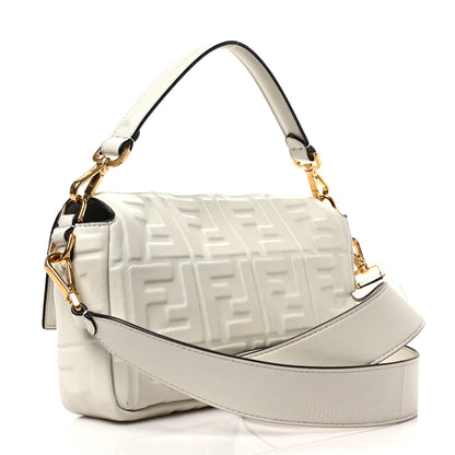 Fendi Nappa FF 1974 Embossed Baguette White 3 of 8