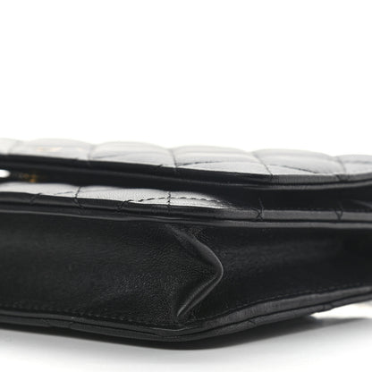 Chanel Lambskin Quilted Wallet On Chain WOC Black 11 of 15