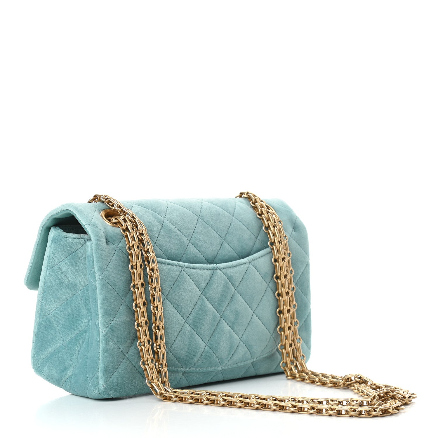 Chanel Velvet Quilted Mini 2.55 Reissue Flap Light Blue 2 of 9