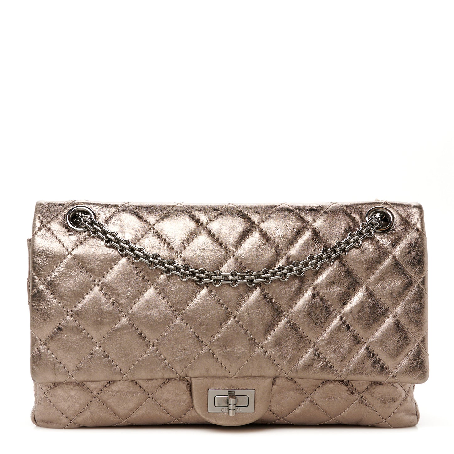 Metallic Aged Calfskin Quilted  2.55 Reissue 226 Flap Bronze