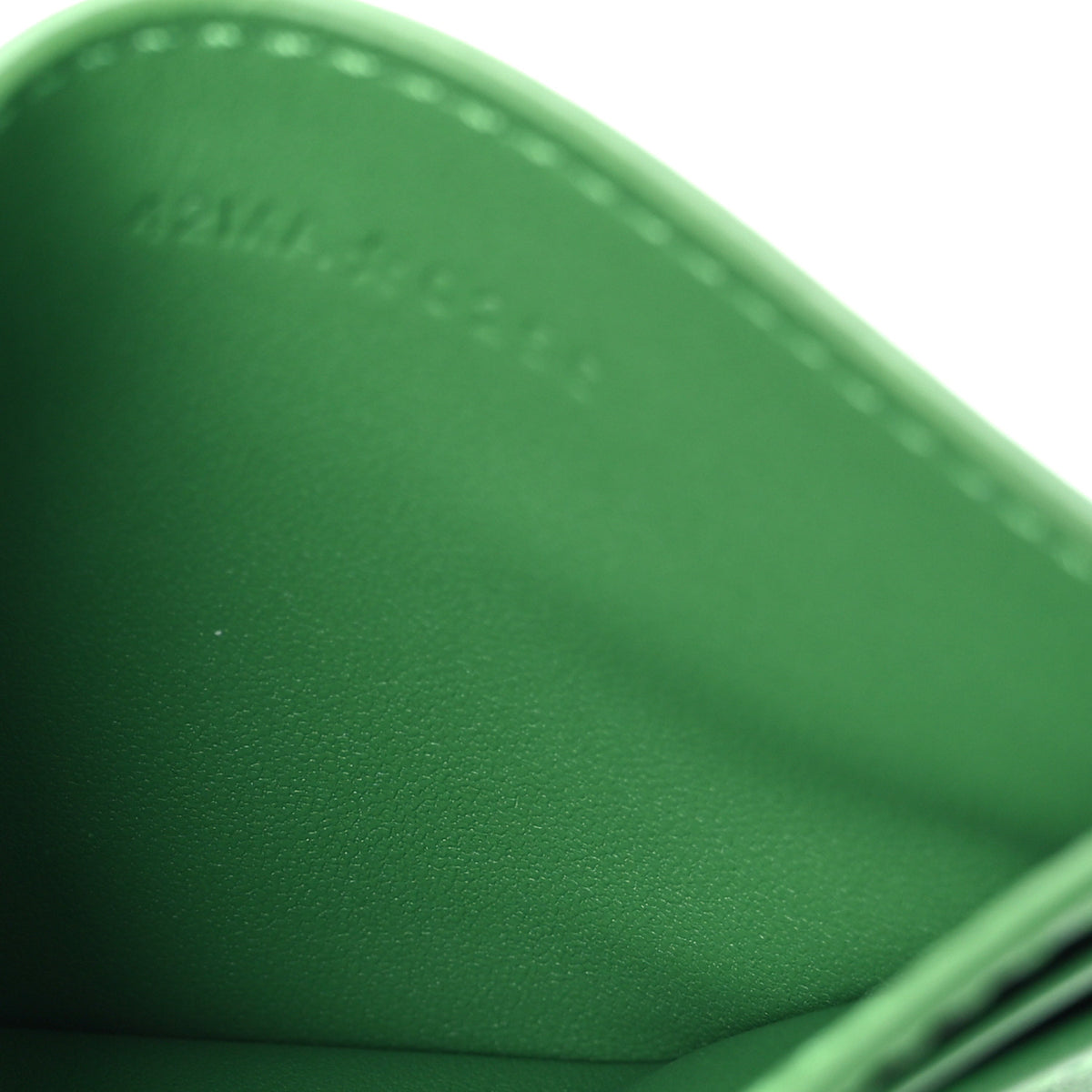 Lambskin Cannage Clover Embroidered Jardin Freesia Card Holder Green