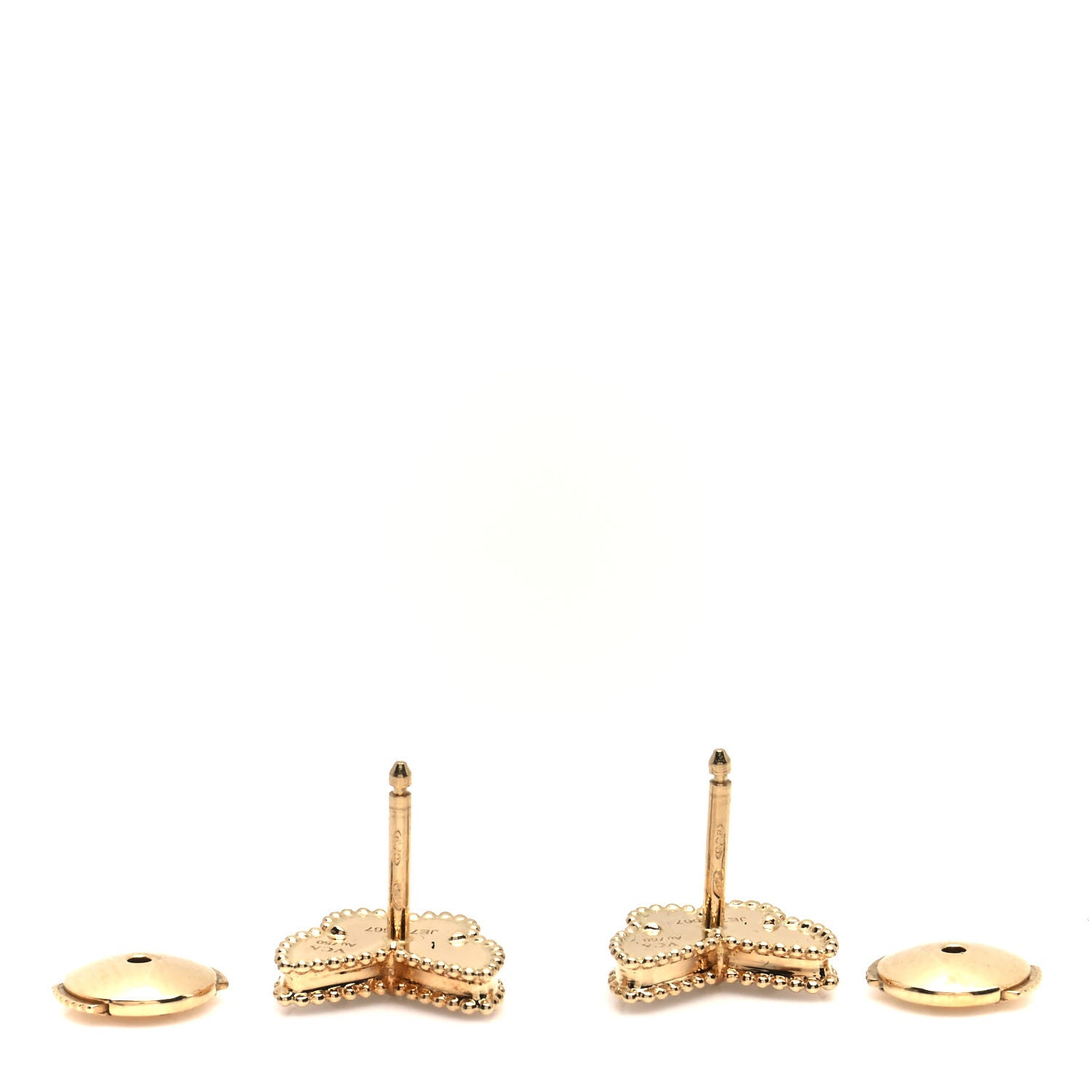 Van Cleef & Arpels 18K Yellow Gold Mother of Pearl Sweet Alhambra Butterfly Earrings 3 of 4