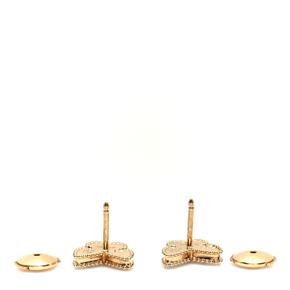 Van Cleef & Arpels 18K Yellow Gold Mother of Pearl Sweet Alhambra Butterfly Earrings 3 of 4