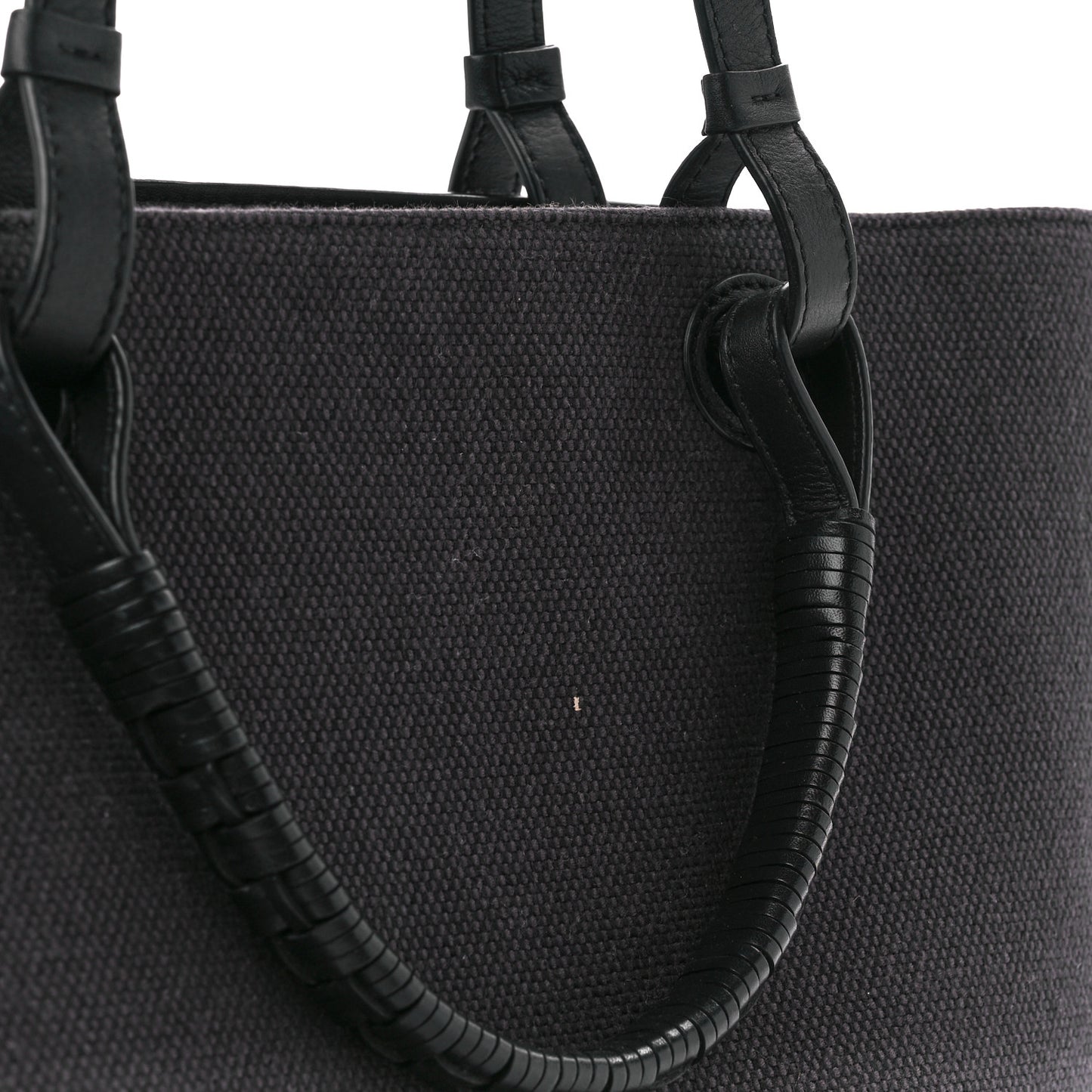 Canvas Calfskin Medium Anagram Tote Anthracite