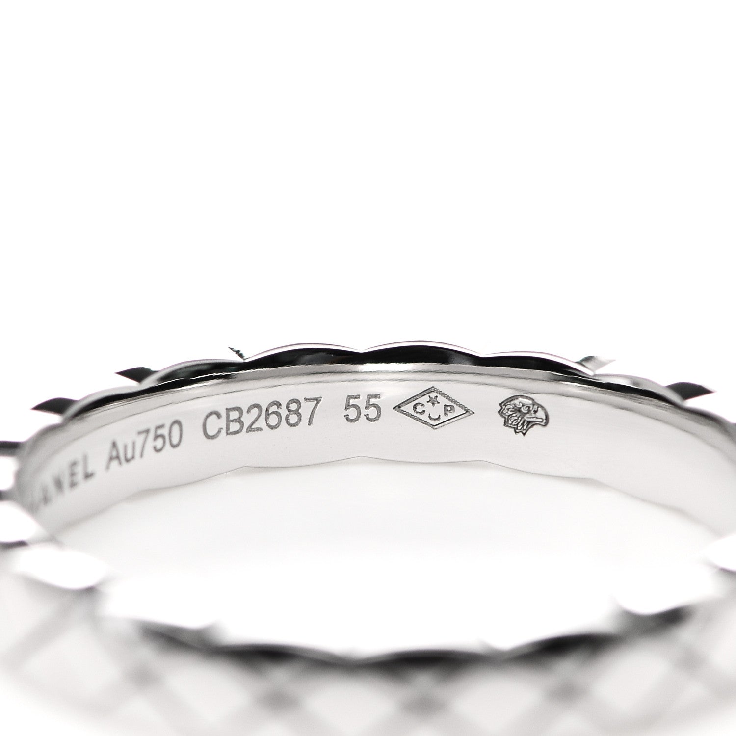 Chanel 18K White Gold Mini Coco Crush Ring 55 7.25 5 of 6