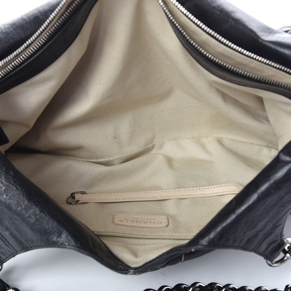 Chanel Glazed Goatskin Double Contrast Stitch Tote Black 6 of 18