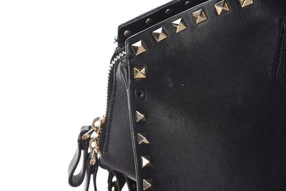 Valentino Garavani Vitello Rockstud Dome Shopper Black 7 of 11