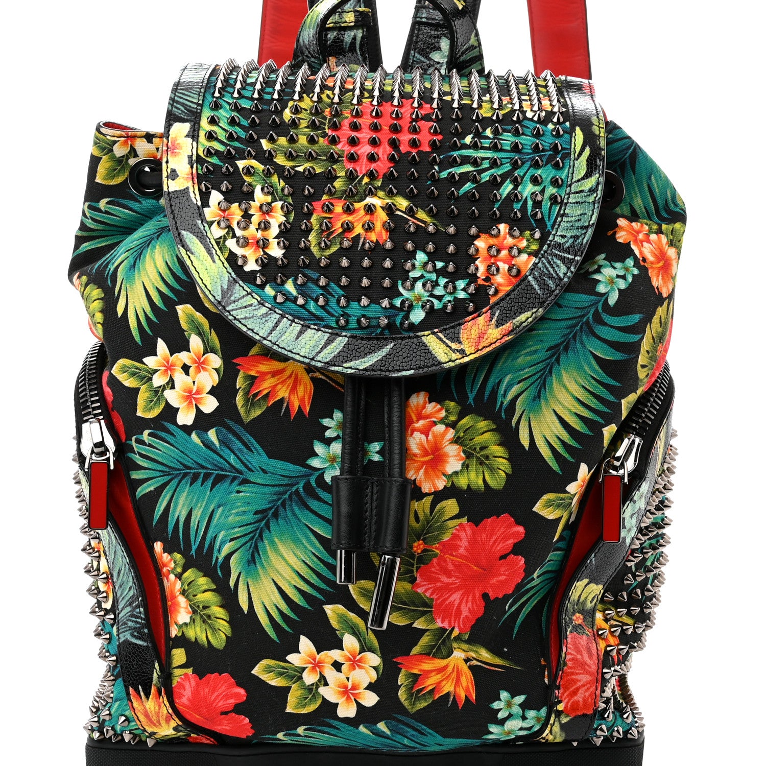 Christian Louboutin Canvas Print Spiked Explorafunk Backpack Multicolor 7 of 11