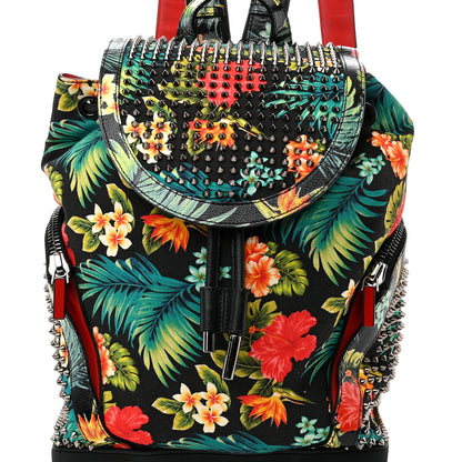 Christian Louboutin Canvas Print Spiked Explorafunk Backpack Multicolor 7 of 11