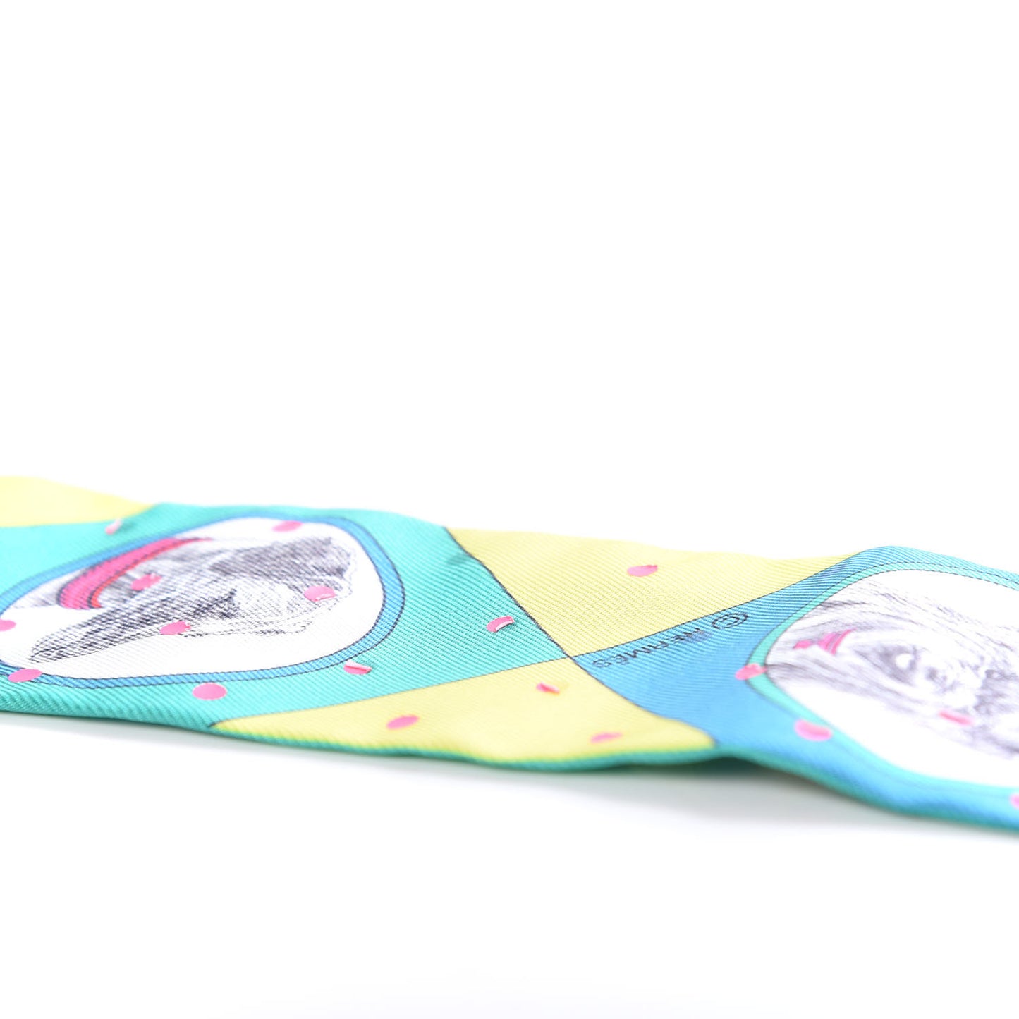 Silk Colliers Et Chiens Twilly Menthol Jaune Rose