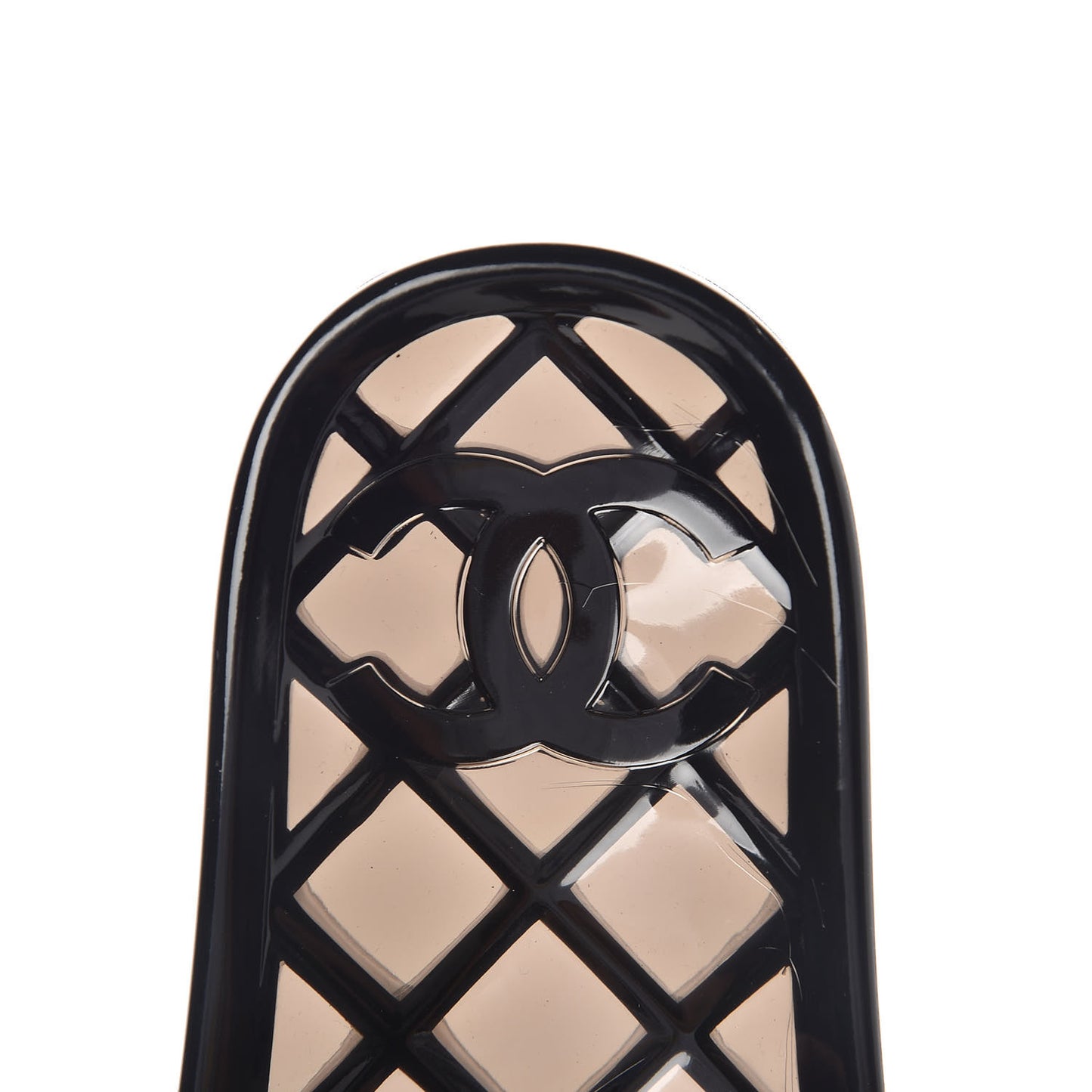 PVC Transparent CC Flat Slide Sandals 36 Black