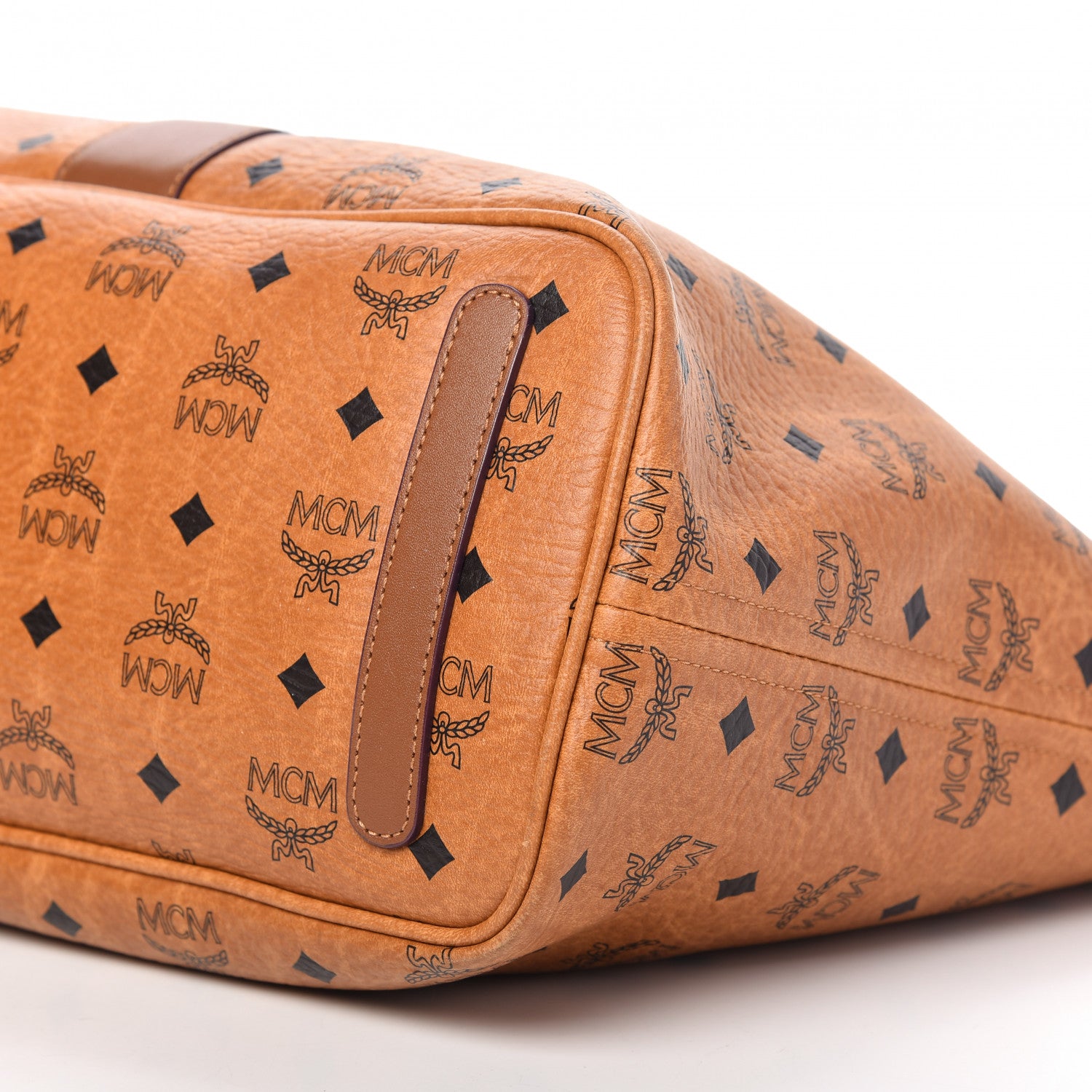 MCM Visetos Medium Liz Reversible Shopper Tote Cognac 8 of 10