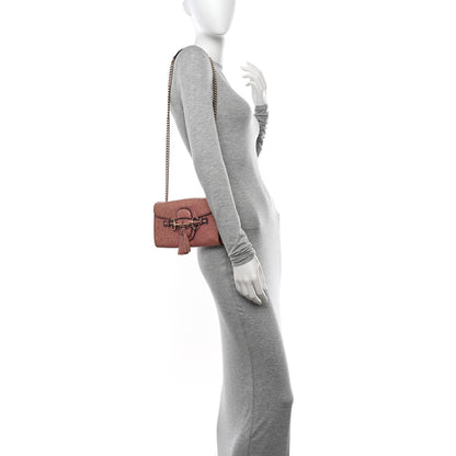Gucci Ostrich Small Emily Chain Shoulder Bag Soft Pink 2 of 14