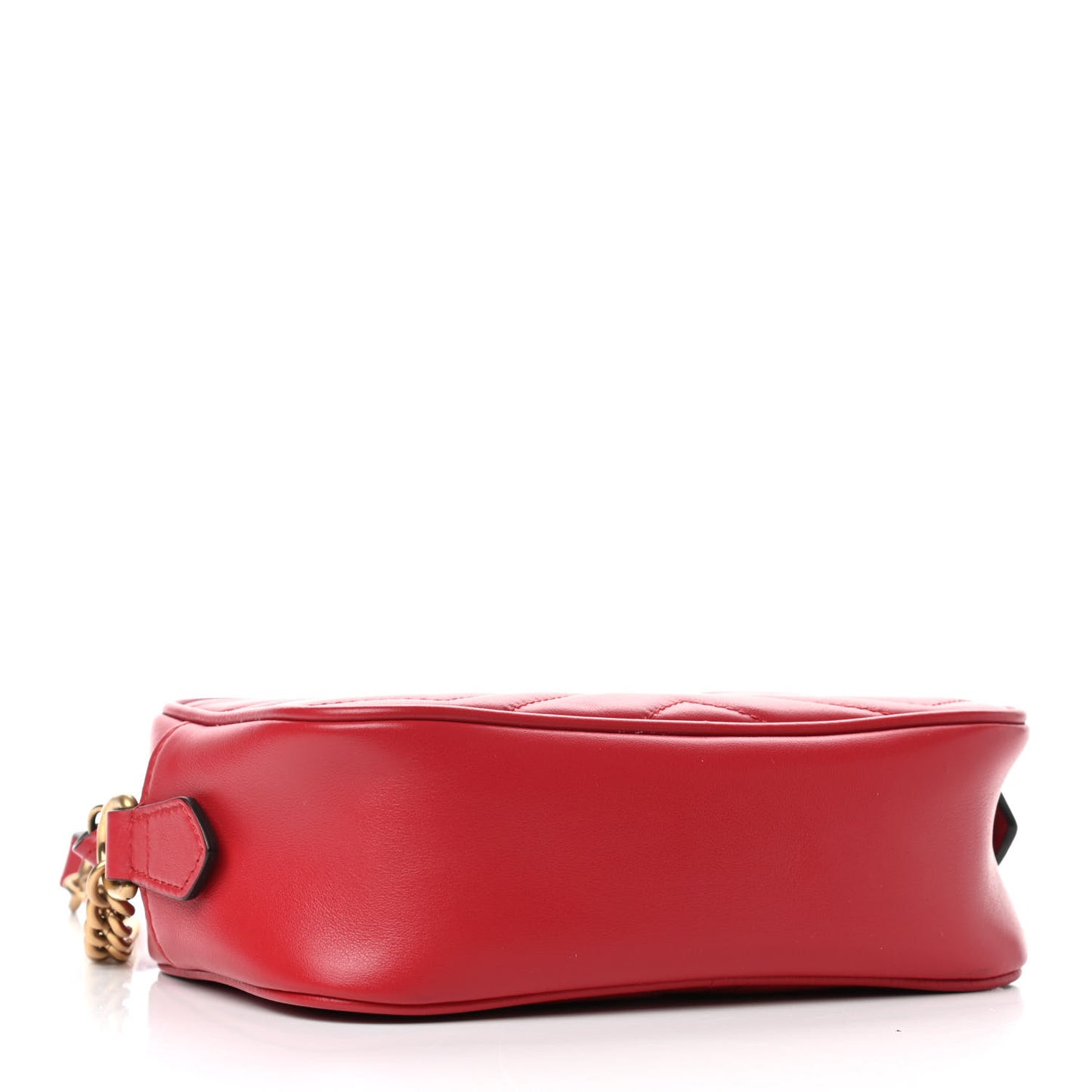 Calfskin Matelasse Mini GG Marmont Chain Shoulder Bag Hibiscus Red