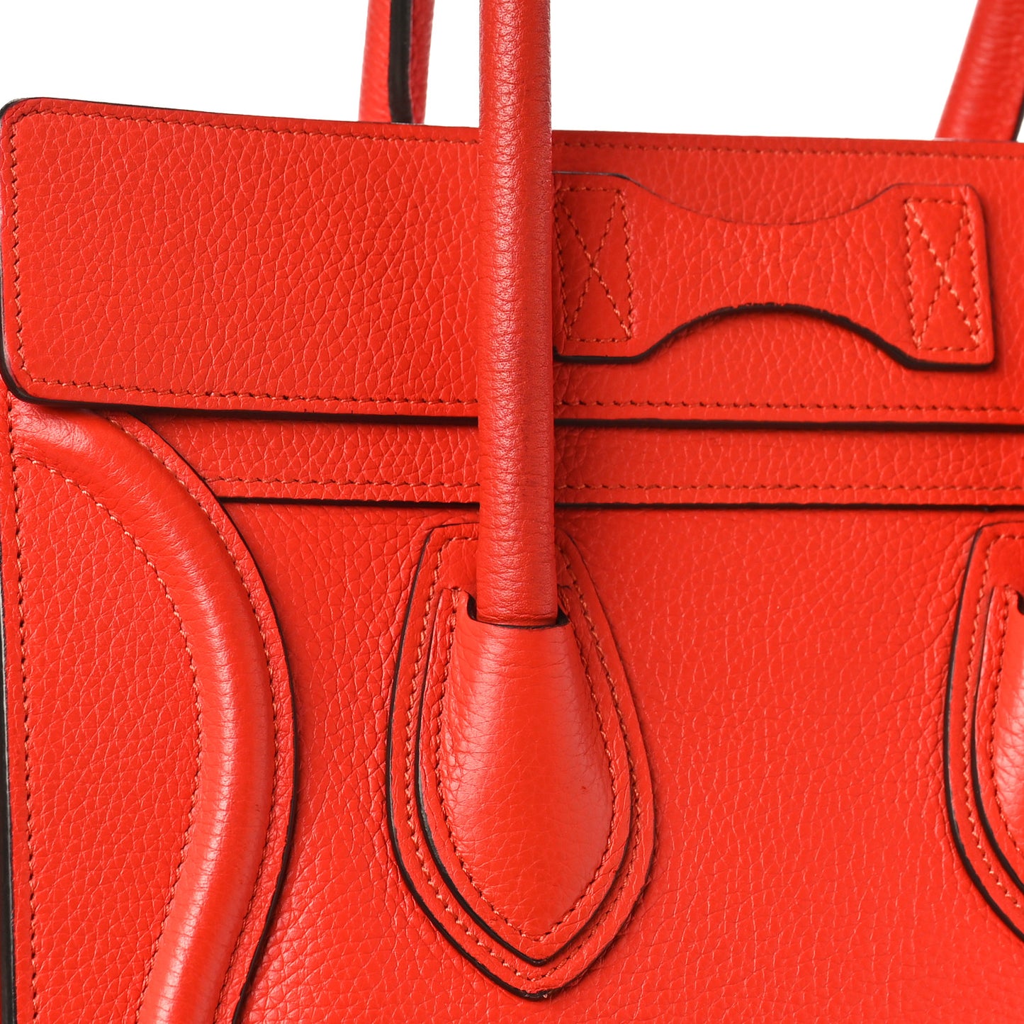 Drummed Calfskin Micro Luggage Vermillion