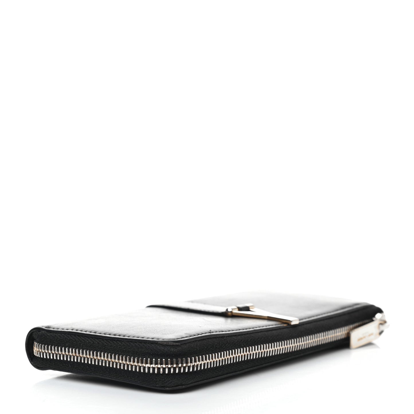 Calfskin Classic Y Ligne Zip Around Wallet Black