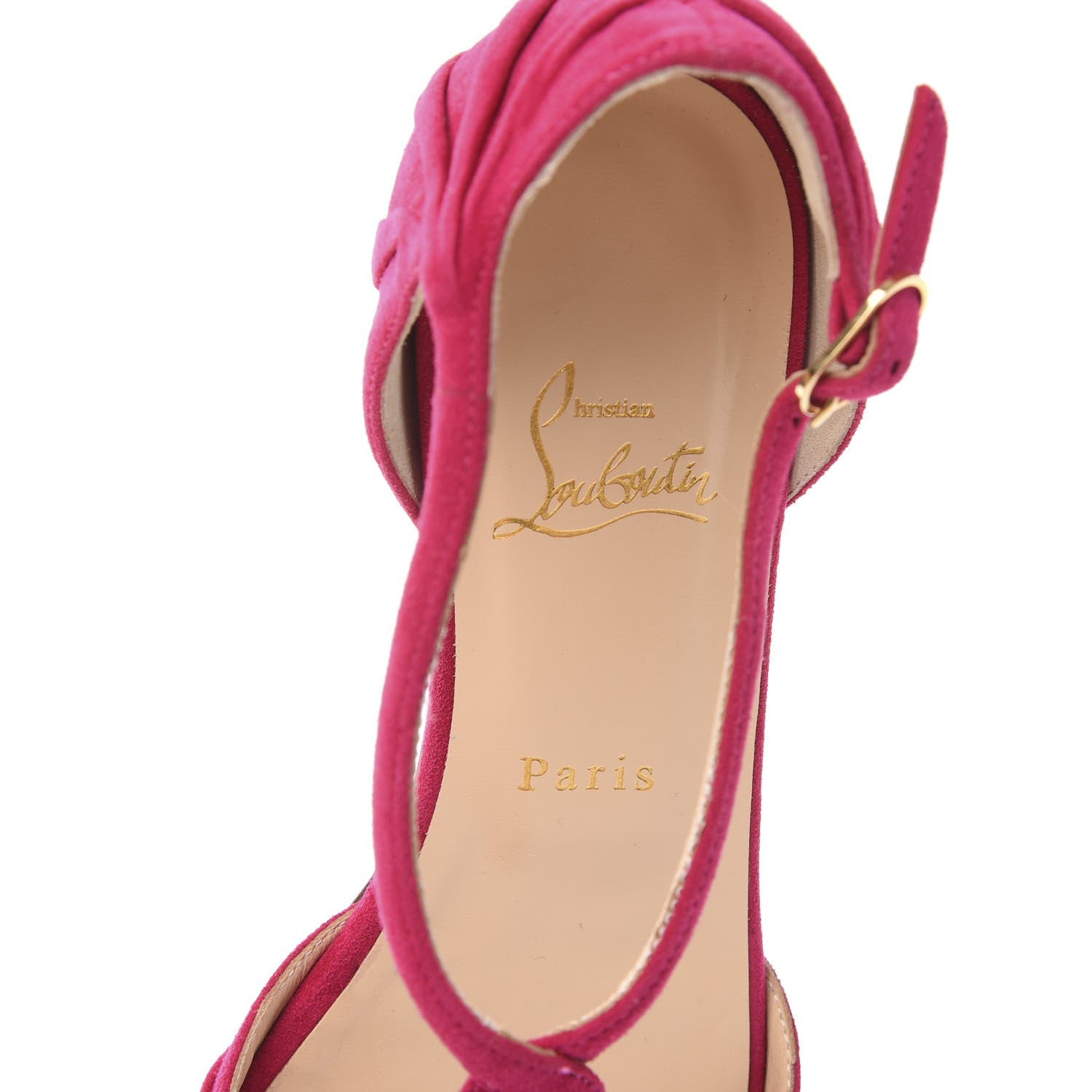 Christian Louboutin Veau Velours Braided Jazzy Doll T-Strap Flat Sandals 39.5 Cyclamen 7 of 7