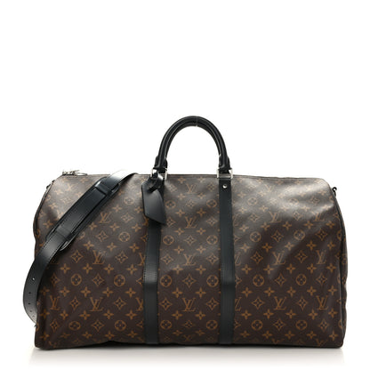 Louis Vuitton Monogram Macassar Keepall Bandouliere 55 1 of 9