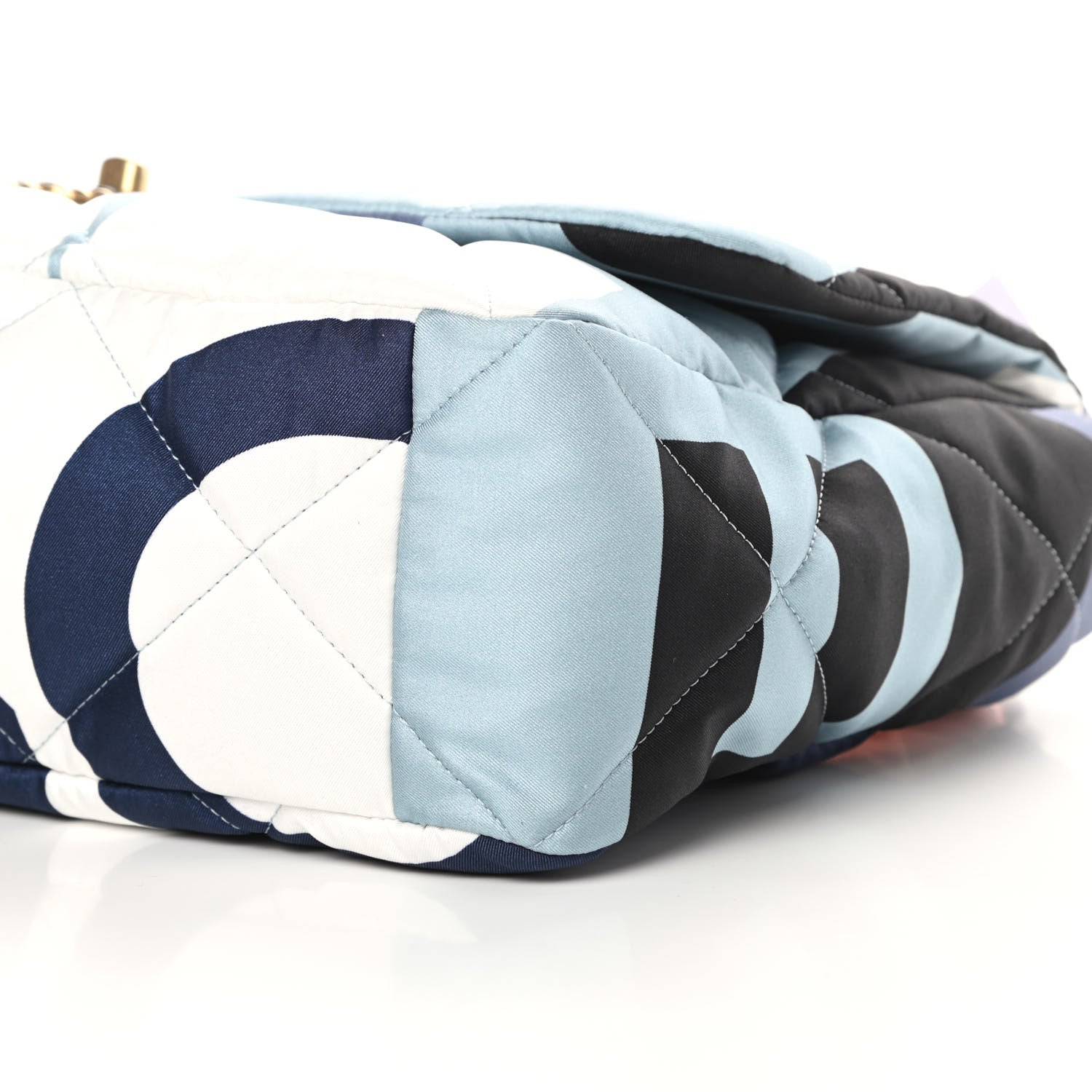 Chanel Silk Maxi Scarf Chanel 19 Flap Black Blue White 10 of 10