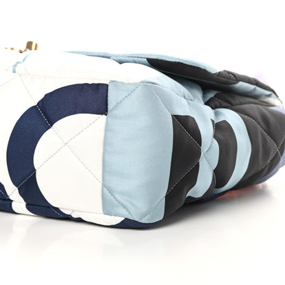 Chanel Silk Maxi Scarf Chanel 19 Flap Black Blue White 10 of 10