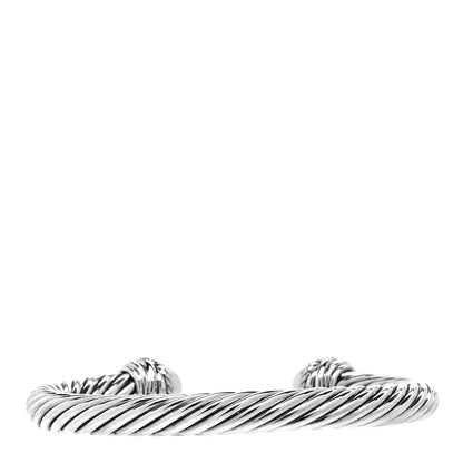 David Yurman Sterling Silver Diamond Pearl 7mm Crossover Bracelet 3 of 4