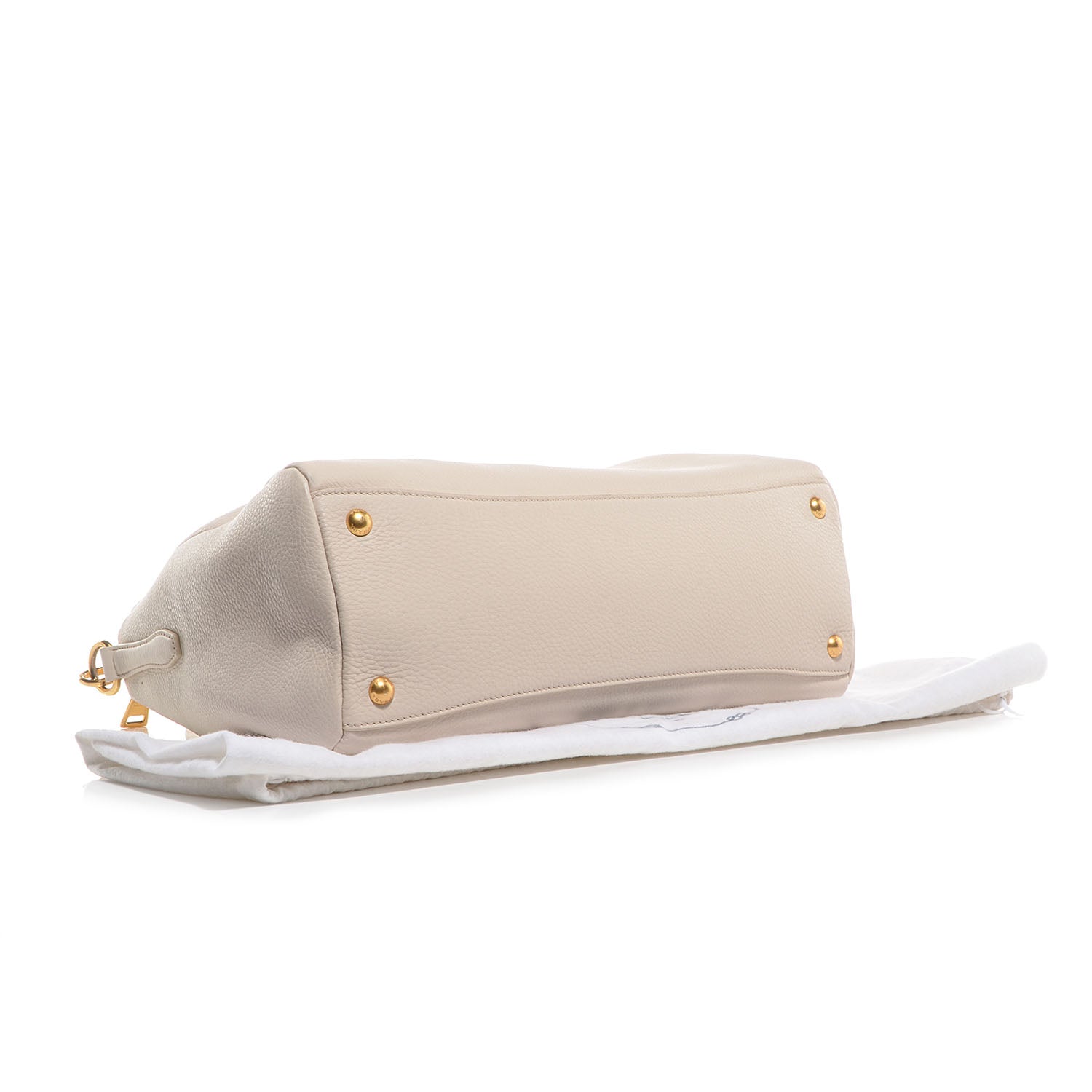 Prada Vitello Daino Zip Tote Talco 8 of 14