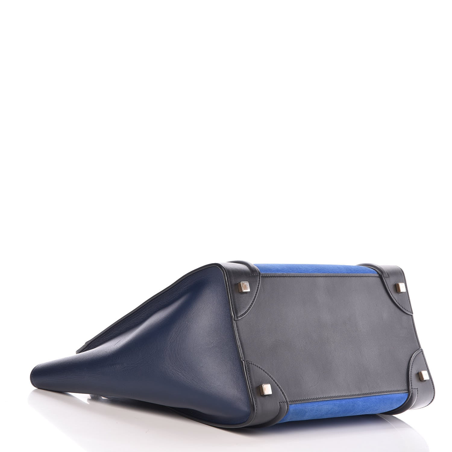 Celine Nubuck Calfskin Suede Mini Tri-Color Luggage Bright Blue 4 of 18