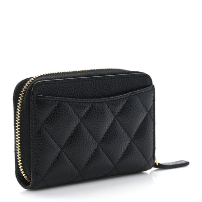 Chanel Caviar Quilted Zip Coin Purse Black 3 of 7