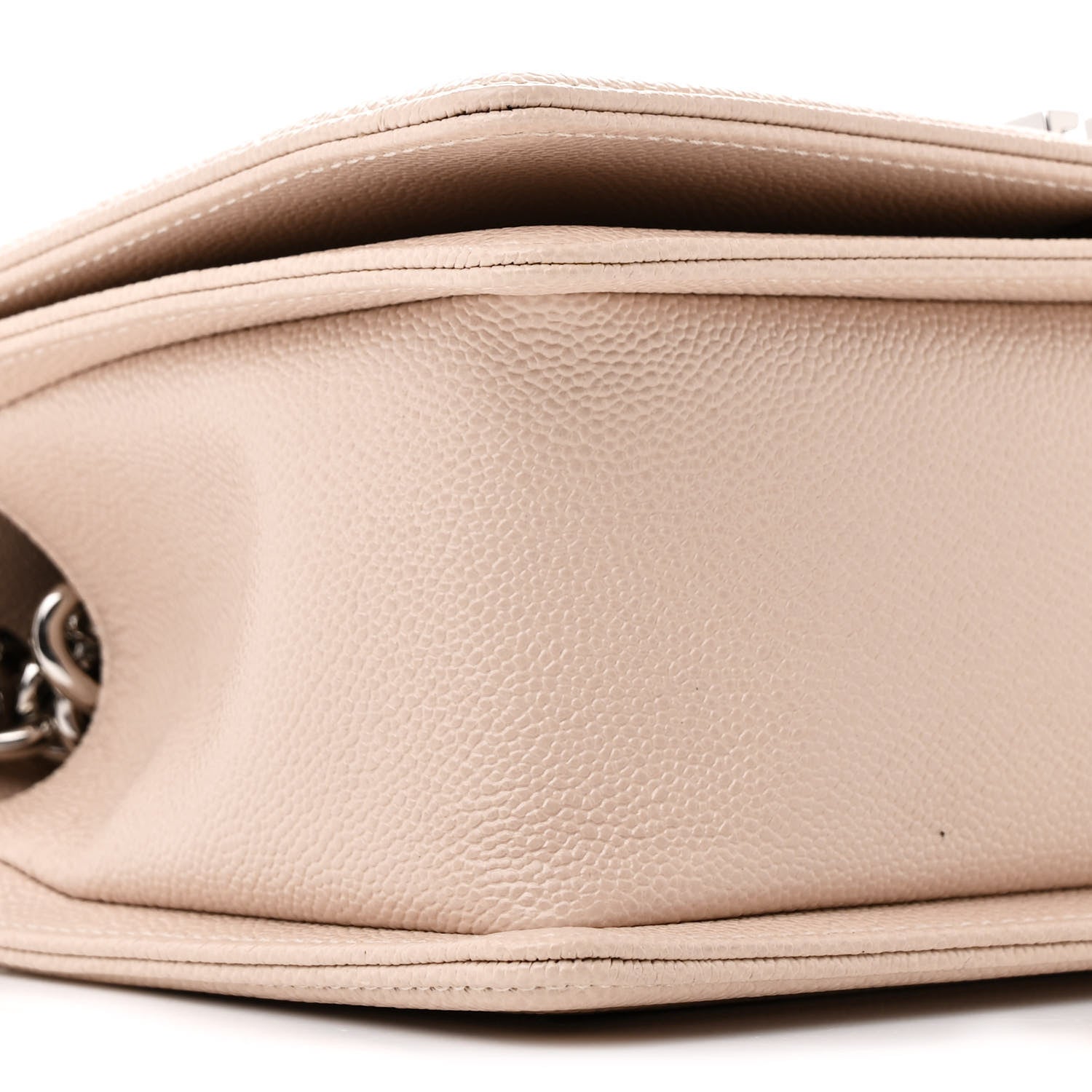 Chanel Caviar Chevron Quilted Medium Boy Flap Light Beige 9 of 11