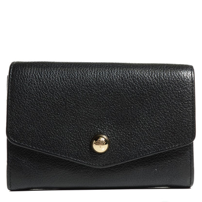 Mulberry Glossy Goatskin Dome Rivet French Purse Wallet Black 1 of 11