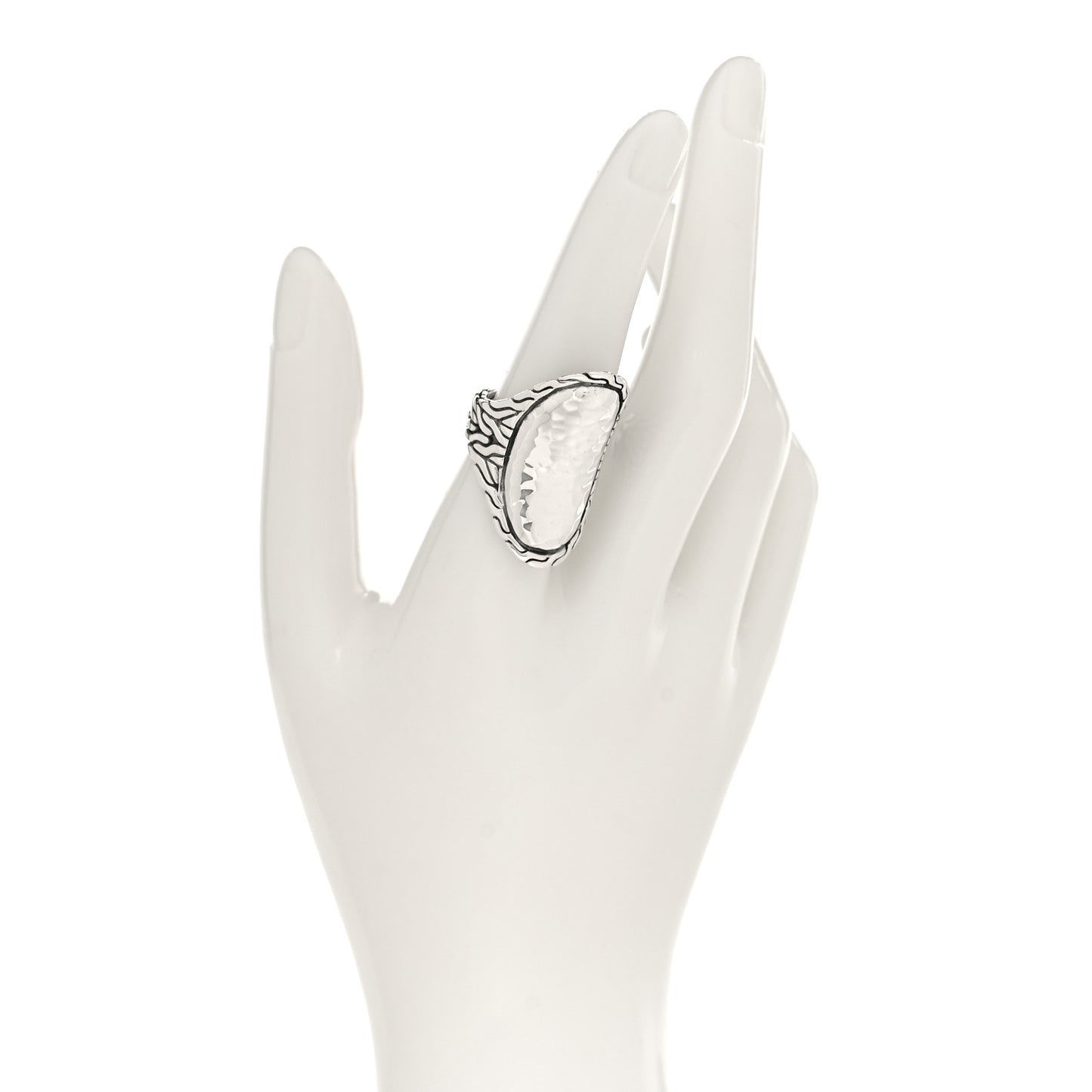 Sterling Silver Palu Hammered Saddle Ring 54 7